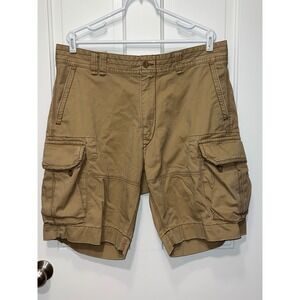 Polo Ralph Lauren Mens Tan Khaki Cargo Shorts Size 38 Classic Polo Chino Cotton